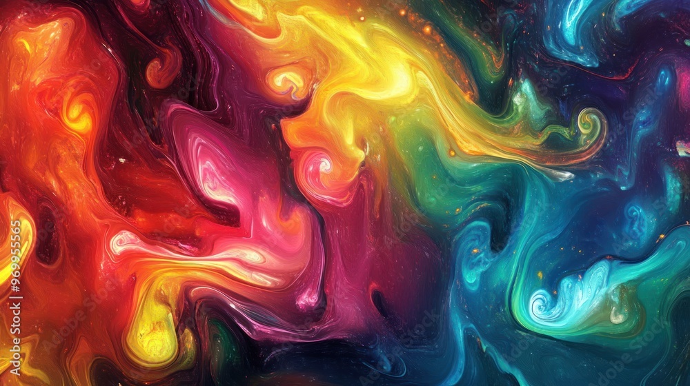 Abstract Swirling Colors with Golden Sparkles Abstract Swirling Colors with Golden Sparkles