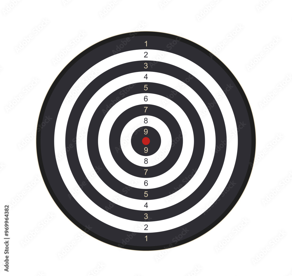 Dart board element. Bullseye for datrboard players. Active lifestyle and sports. Competition and tournament. Entertainment and leisure. Flat vector illustration isolated on white background Dart board element. Bullseye for datrboard players. Active lifestyle and sports. Competition and tournament. Entertainment and leisure. Flat vector illustration isolated on white background