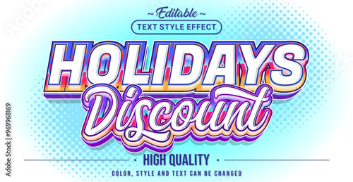 Editable text style effect - Holidays Discount text style theme.