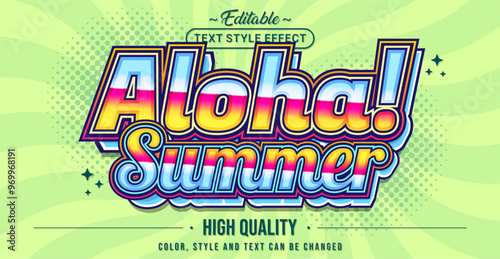 Wallpaper Mural Editable text style effect - Aloha Summer text style theme. Torontodigital.ca