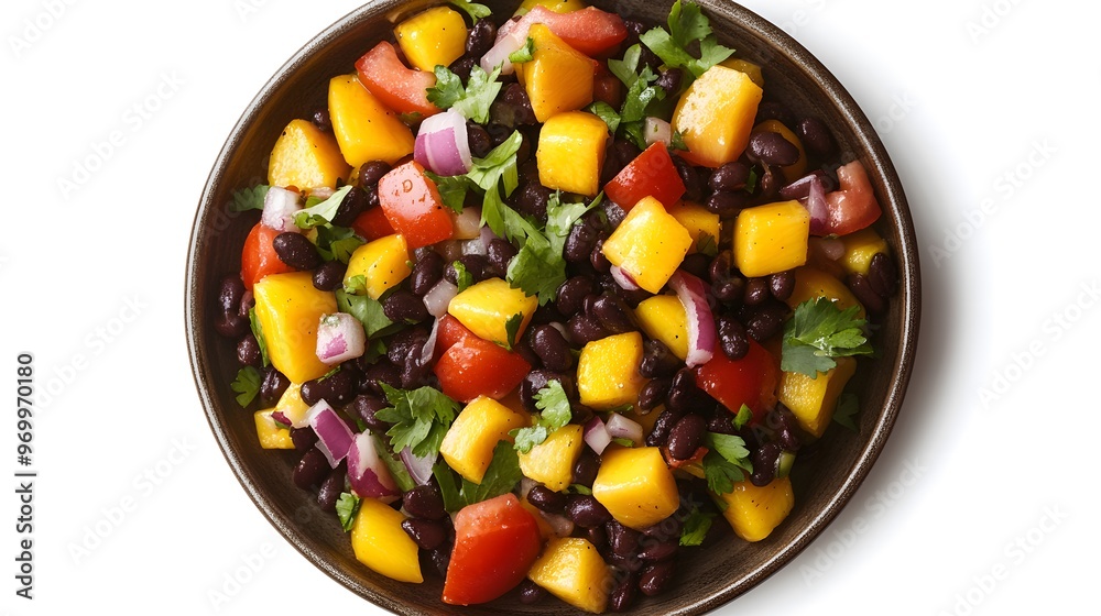Vibrant mango black bean salad with fresh herbs and vegetables Vibrant mango black bean salad with fresh herbs and vegetables