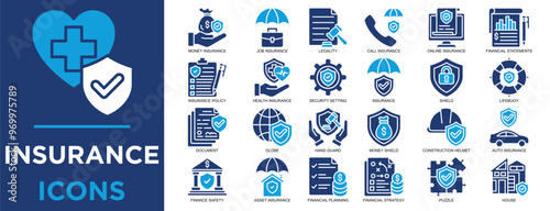 insurance, business, health, protect, service, protection icon set. Outline icons collection. Simple vector illustration
