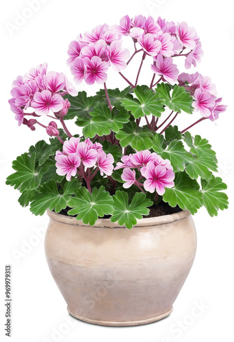 Wallpaper Mural Pink Geranium Leaves in Pot on a transparent background Torontodigital.ca
