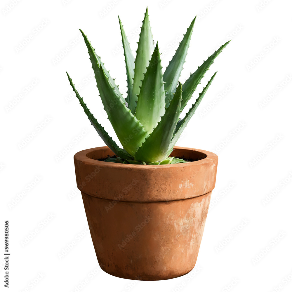 Aloe Vera Plant in Pot on a transparent background Aloe Vera Plant in Pot on a transparent background