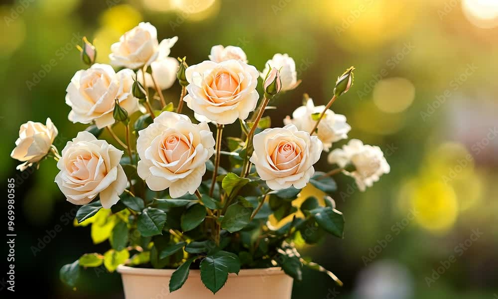 Creamy Roses in a Garden Creamy Roses in a Garden