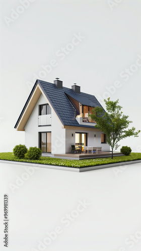  3D model of a modern house photo