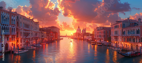Wallpaper Mural Grand Canal Sunset in Venice Torontodigital.ca