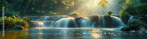 Wallpaper Mural Thai Forest Waterfall Panorama Torontodigital.ca