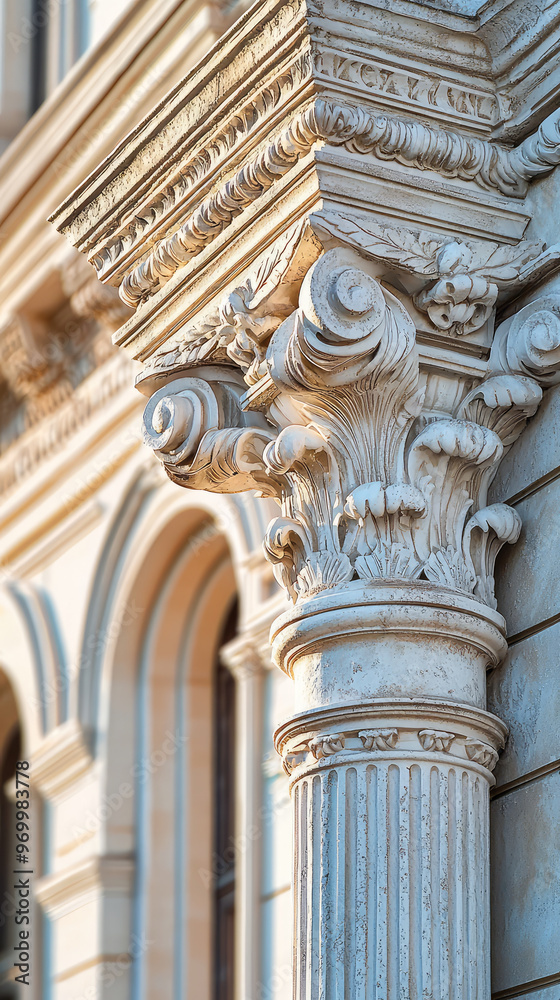 Obraz premium Intricate architectural details of historic buildings column showcase craftsmanship