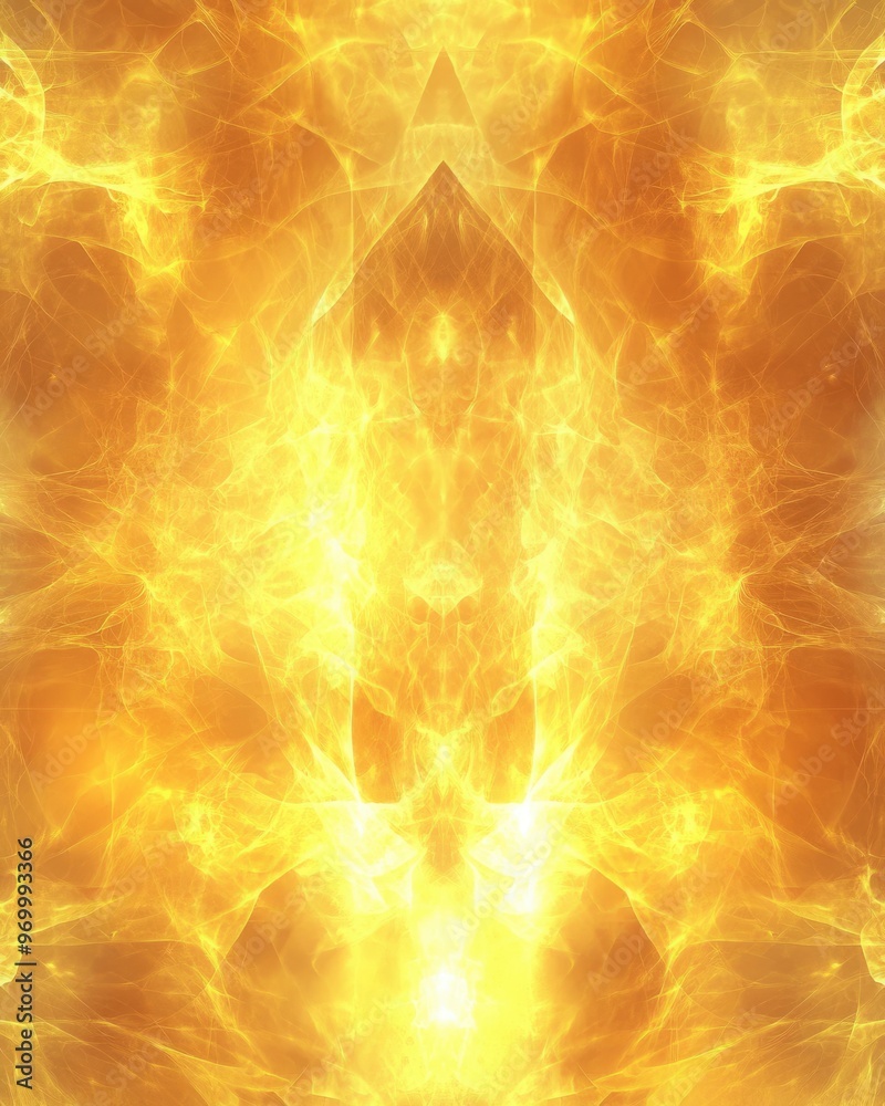 Radiant Golden Glow: Abstract Background with Yellow Bursting Fractal Design Radiant Golden Glow: Abstract Background with Yellow Bursting Fractal Design