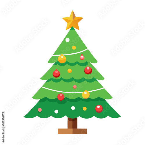 christmas tree isolated on white