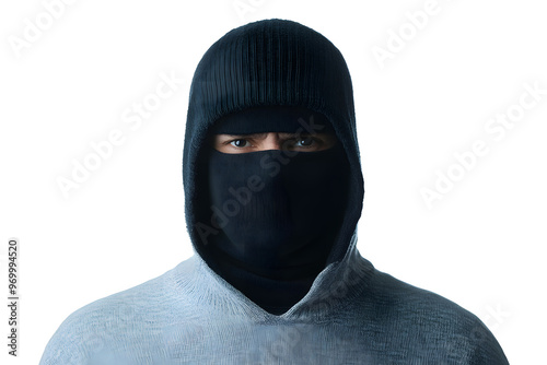 Man in Hoodie as Robber, Suspicious Activity and Criminal Intent Theme