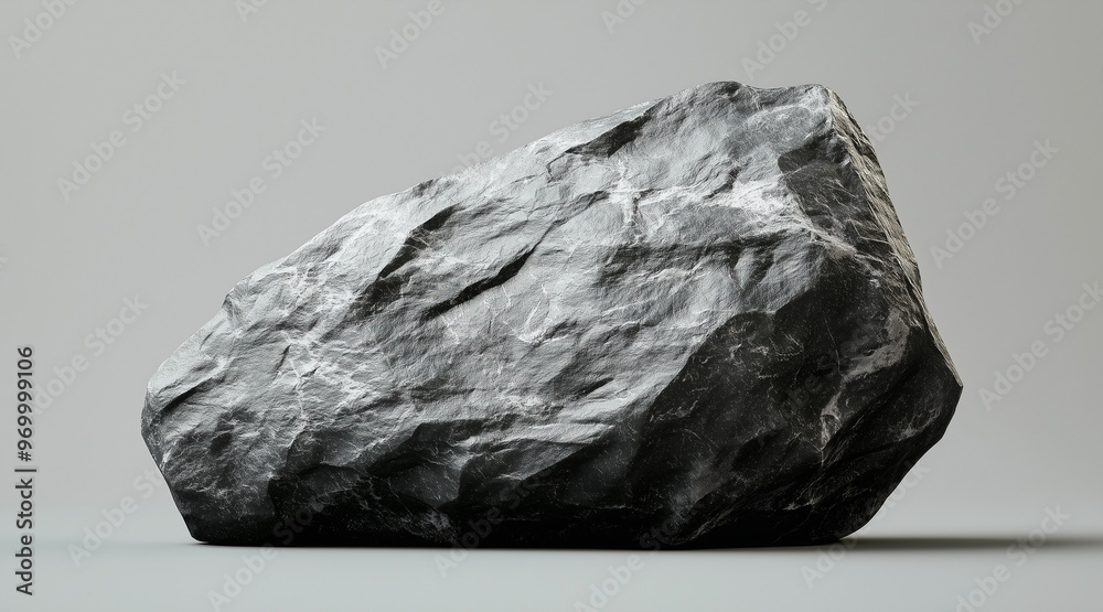 A large grey rock sits on a grey background all by itself. isolated on a solid gray background. Illustrations
A large grey rock sits on a grey background all by itself. isolated on a solid gray background. Illustrations