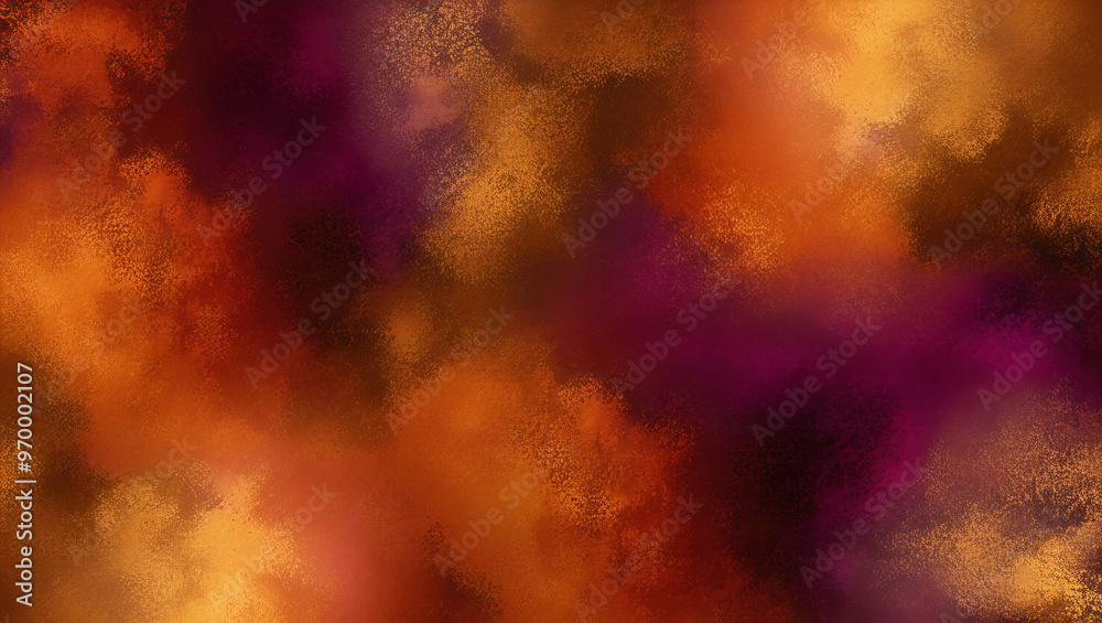 Fototapeta premium Rich gradient texture in dark orange, brown, and purple hues, featuring a cherry gold vintage background with space for design. Perfect for Halloween, Thanksgiving, and autumn-themed settings