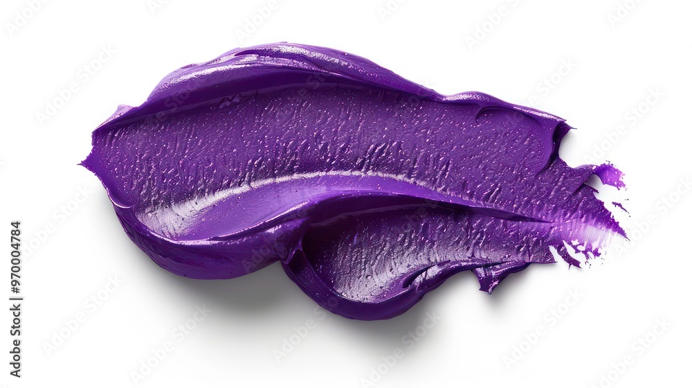 A single stroke of dark purple paint isolated on a white background. A single stroke of dark purple paint isolated on a white background.