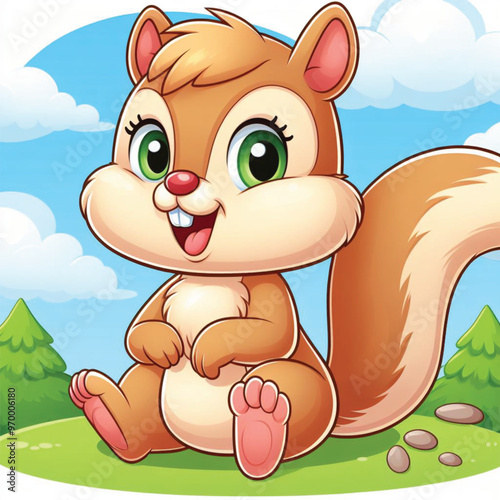 Cute Chipmunk Vector Cartoon illustration