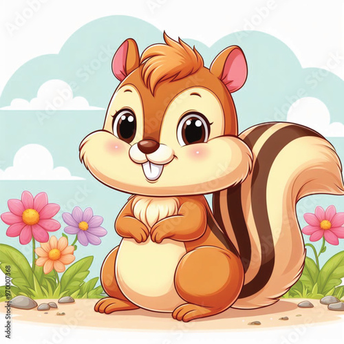 Cute Chipmunk Vector Cartoon illustration