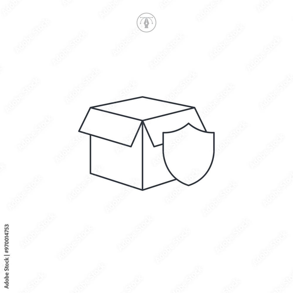 Shipping Insurance icon symbol vector illustration isolated on white background Shipping Insurance icon symbol vector illustration isolated on white background