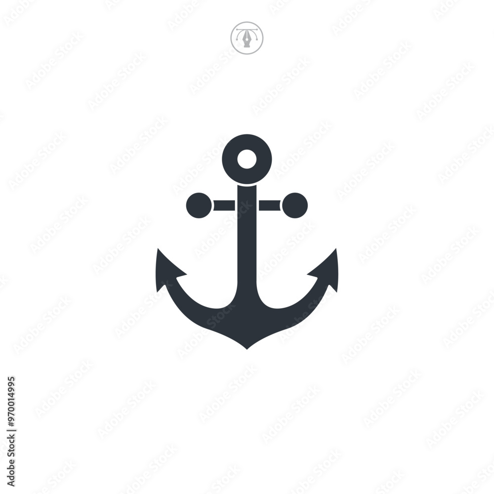 Anchor icon symbol vector illustration isolated on white background Anchor icon symbol vector illustration isolated on white background