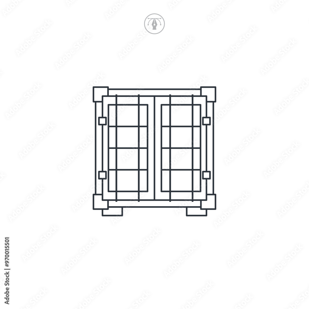 Container icon symbol vector illustration isolated on white background Container icon symbol vector illustration isolated on white background