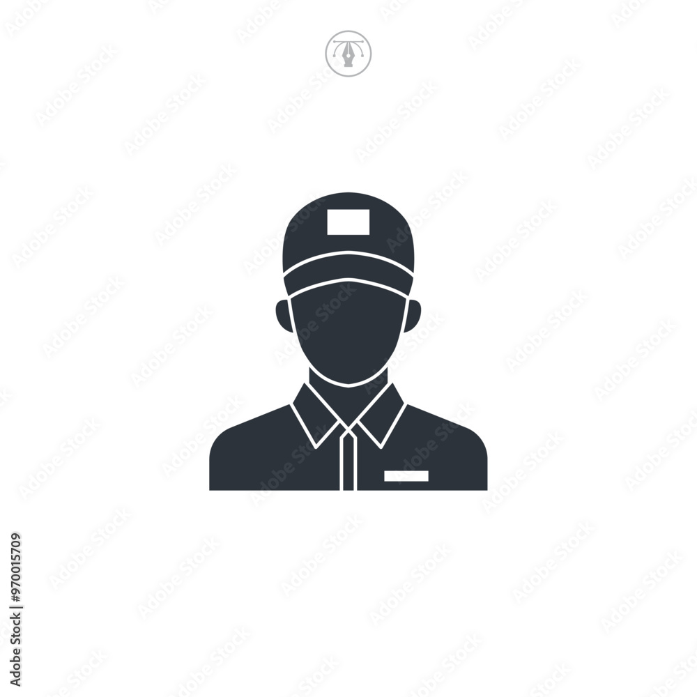 Delivery Person, courier delivery icon symbol vector illustration isolated on white background Delivery Person, courier delivery icon symbol vector illustration isolated on white background