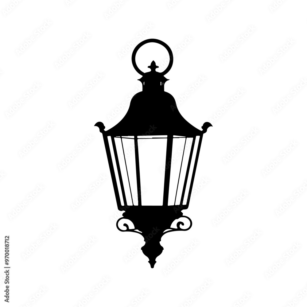 Victorian Lantern Silhouette Icon - Transparent Background Clipart, black color silhouette solid white background Victorian Lantern Silhouette Icon - Transparent Background Clipart, black color silhouette solid white background