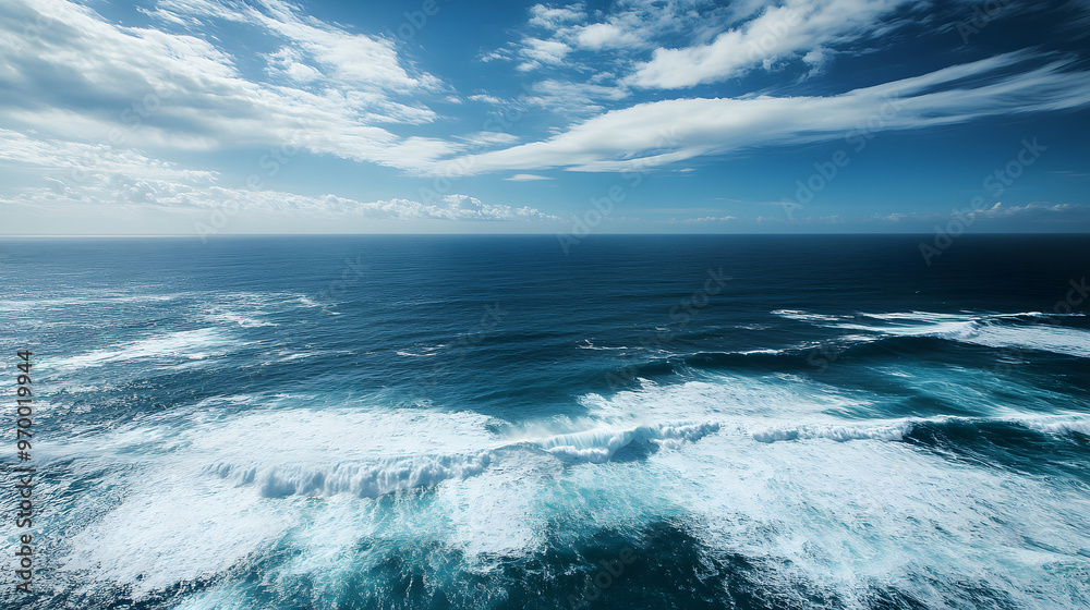 A majestic ocean view from a lighthouse with waves crashing against the shore and the vast sea stretching out to the horizon. A majestic ocean view from a lighthouse with waves crashing against the shore and the vast sea stretching out to the horizon.
