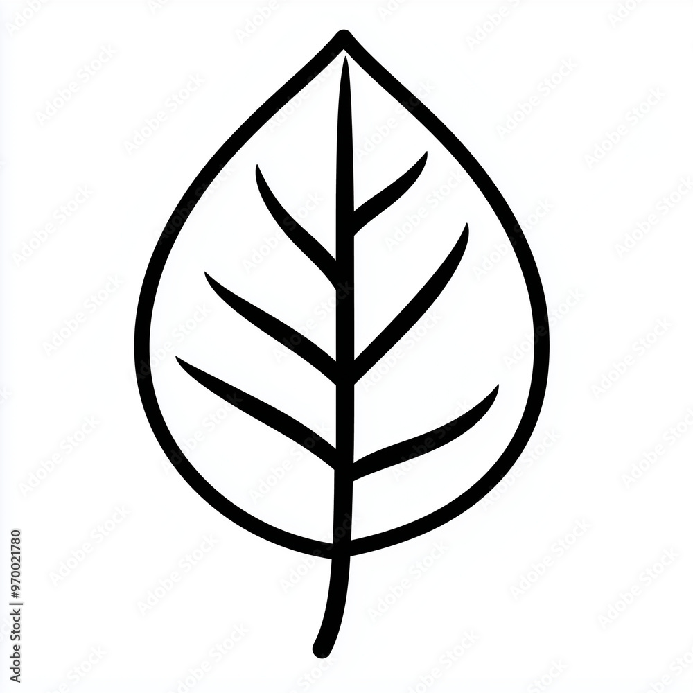 Leaf Icon Outline: Natural Beauty Captured in Simple Lines Leaf Icon Outline: Natural Beauty Captured in Simple Lines
