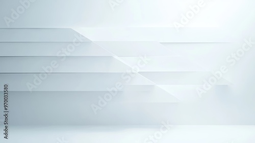 Wallpaper Mural White abstract futuristic background with wavy shapes creating modern minimalist design Torontodigital.ca