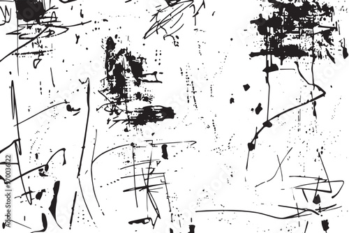 Scribbled vector doodles with messy ink lines, grunge textures, and sketchy shapes for collages.