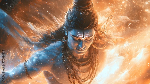 Lord Shiva in Flames.