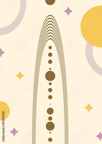 Modern abstract background. Abstract background with geometric shapes. Bauhaus style stylization. Interior poster, book cover, advertising brochure. Template.