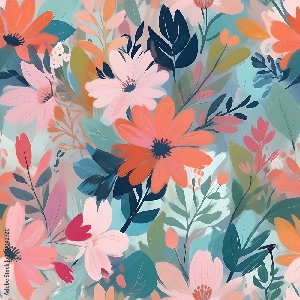 digital painting floral background digital painting floral background