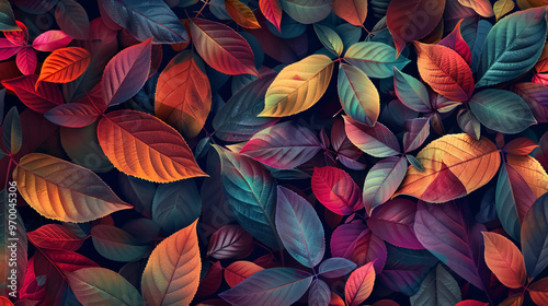 Colorful fall leaves background.