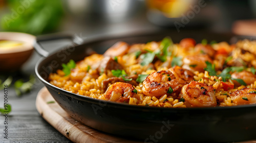 Traditional Spanish Paella Elegant Dining Room