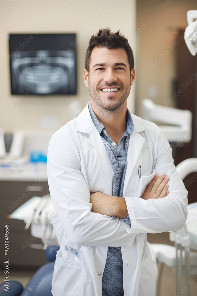 Successful dentist in a white coat Successful dentist in a white coat
