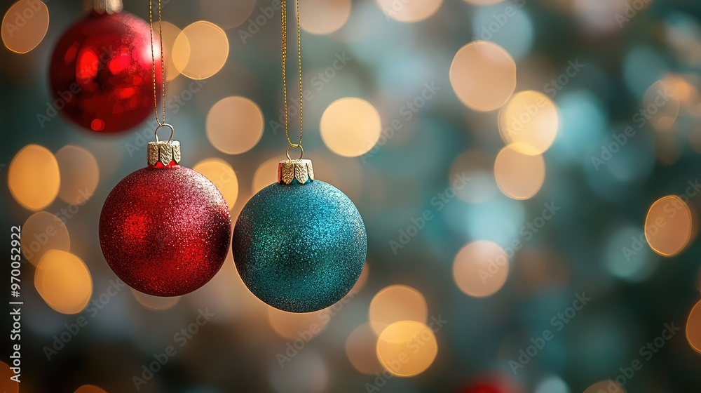 Festive Christmas Ornaments Hanging Against a Soft Bokeh Background, Capturing the Warmth and Joy of the Holiday Season with Sparkling Lights and Decorative Elements Festive Christmas Ornaments Hanging Against a Soft Bokeh Background, Capturing the Warmth and Joy of the Holiday Season with Sparkling Lights and Decorative Elements