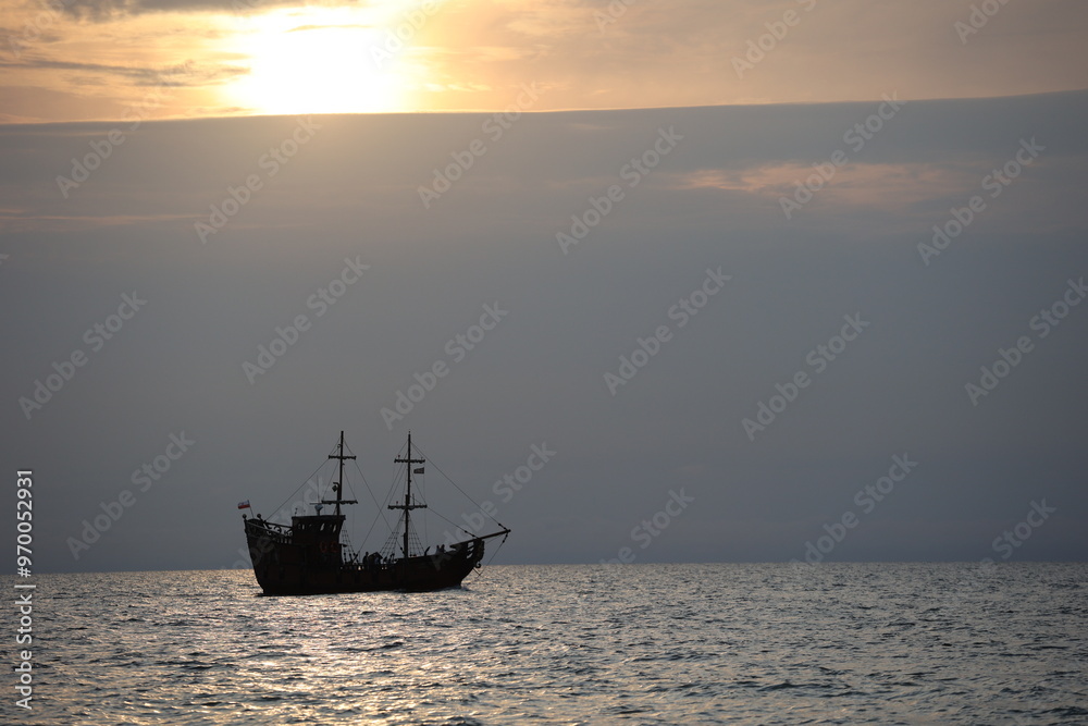 Morze bałtyckie Sunset statek