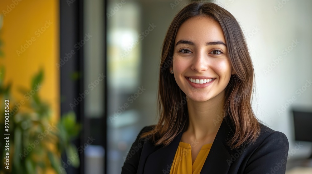 Portrait of a smiling woman in a business suit. Portrait of a smiling woman in a business suit.