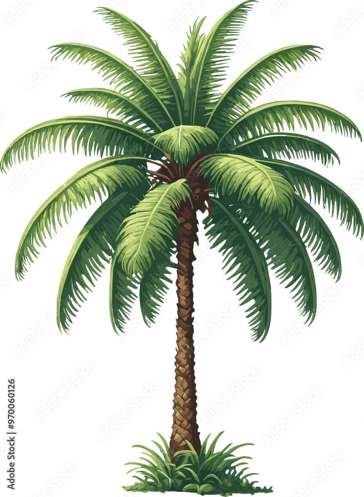 Obraz premium Vector Art Palm Tree on Clear Background