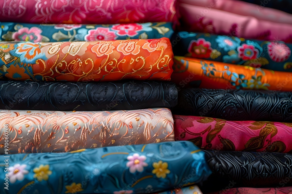 A Colorful Array of Intricately Designed Fabrics A Colorful Array of Intricately Designed Fabrics