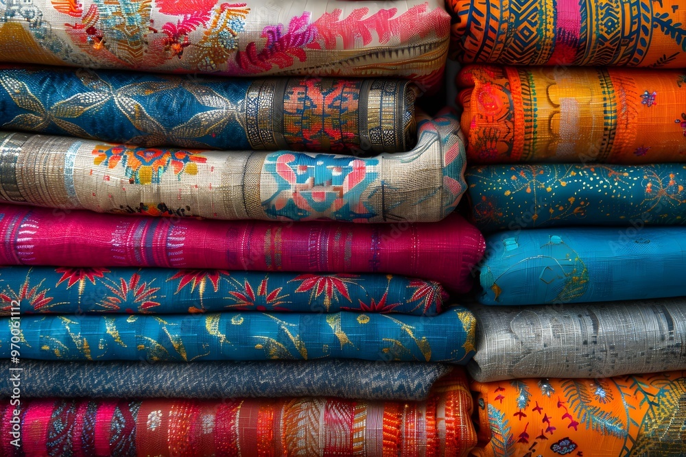 Vibrant Collection of Traditional Textiles Showcasing Rich Patterns and Colors Vibrant Collection of Traditional Textiles Showcasing Rich Patterns and Colors