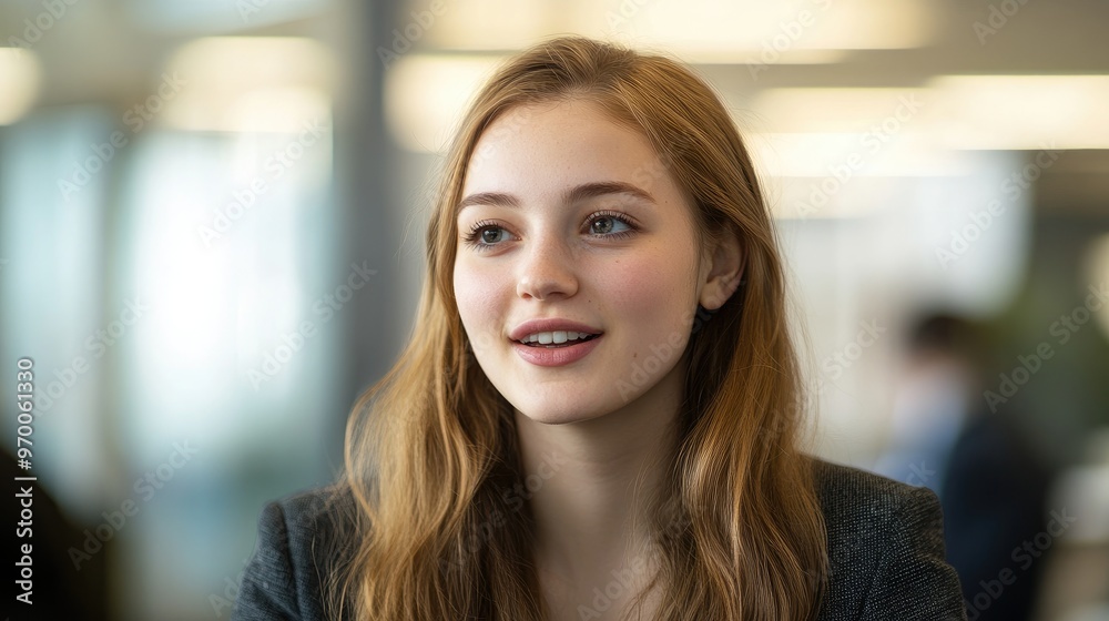Portrait of a smiling young woman with long blonde hair. Portrait of a smiling young woman with long blonde hair.