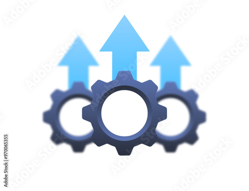 Operational excellence glyph icon. Efficient production icon. Optimize technology, innovation, production growth concept. Vector illustration