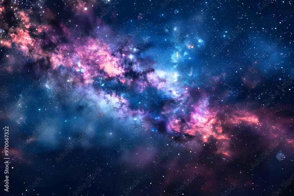 Obraz premium Stunning Cosmic Nebula with Vibrant Colors and Stars