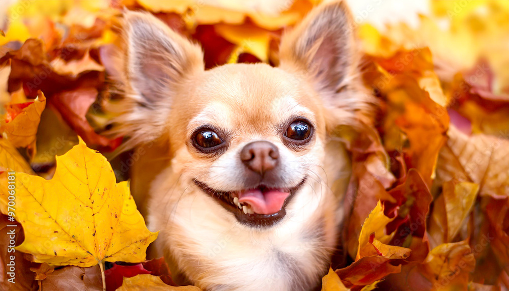 Chihuahua im Herbstlaub Chihuahua im Herbstlaub