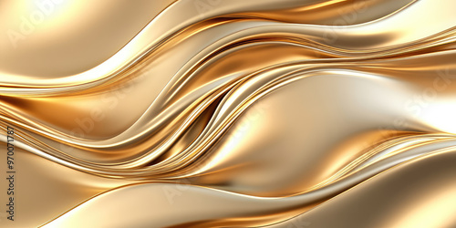 Fototapeta Naklejka Na Ścianę i Meble -  3d style Gold liquid texture background, abstract golden backdrop