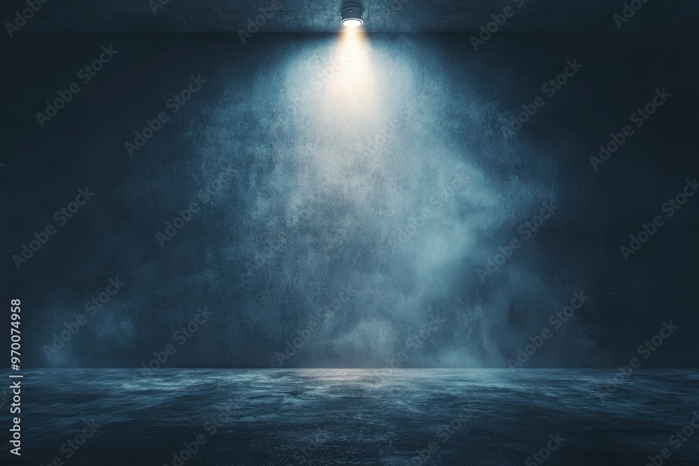 Spotlight Illuminating a Concrete Floor and Wall Spotlight Illuminating a Concrete Floor and Wall