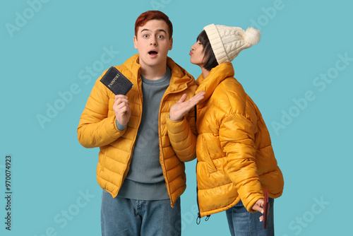 Beautiful young couple with...