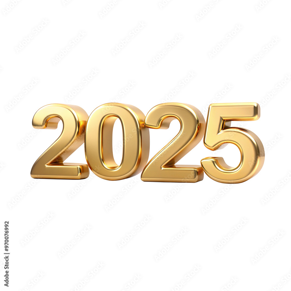 3D Golden Color 2025 PNG with Metallic Shine - High Resolution. 3D Golden Color 2025 PNG with Metallic Shine - High Resolution.